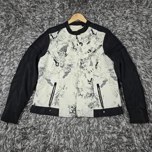 Harley Davidson Jacket Womens XL White Black Mesh Motorcycle Riding Print